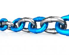 Chain graphics for network growth business concept stock photo