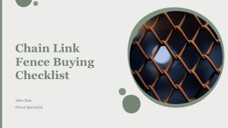 Chain Link Fence Buying Checklist PPT Example AT