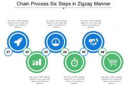 Chain process six steps in zigzag manner