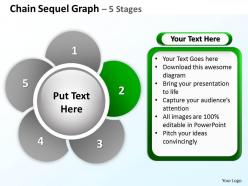 Chain sequel graph 5 stages powerpoint diagrams presentation slides graphics 0912