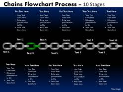 Chains flowchart process diagram 10 stages style 1 2