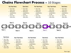 Chains flowchart process diagram 10 stages style 1