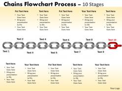 Chains flowchart process diagram 10 stages style 1
