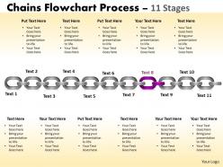 Chains flowchart process diagram 11 stages style 1