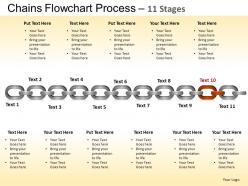 Chains flowchart process diagram 11 stages style 1 ppt templates 0412