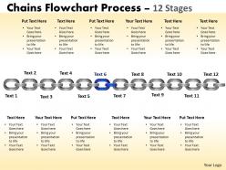 Chains flowchart process diagram 12 stages style 1