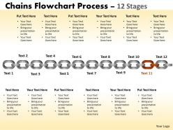 Chains flowchart process diagram 12 stages style 1