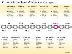 Chains flowchart process diagram 12 stages style 1 ppt templates 0412