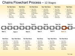 Chains flowchart process diagram 12 stages style 1 ppt templates 0412