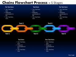 Chains flowchart process diagram 5 stages style 1 2