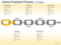 Chains flowchart process diagram 5 stages style 1 ppt templates 0412