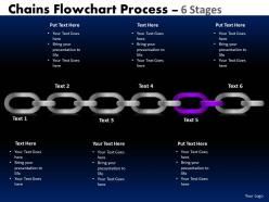 Chains flowchart process diagram 6 stages style 1 2