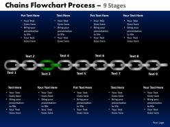 Chains flowchart process diagram 9 stages style 1 2