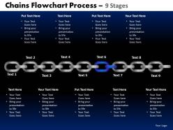 Chains flowchart process diagram 9 stages style 1 2