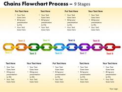 Chains flowchart process diagram 9 stages style 1
