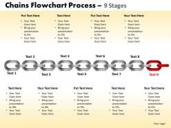 Chains flowchart process diagram 9 stages style 1