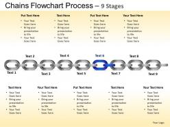 Chains flowchart process diagram 9 stages style 1 ppt templates 0412