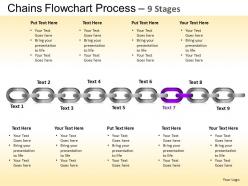 Chains flowchart process diagram 9 stages style 1 ppt templates 0412