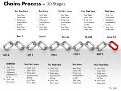 Chains process 10 stages powerpoint slides and ppt templates 0412