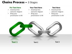 Chains process 3 stages powerpoint slides and ppt templates 0412
