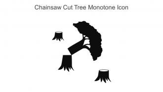 Chainsaw Cut Tree Monotone Icon In Powerpoint Pptx Png And Editable Eps Format