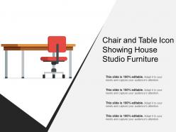Chair and table icon showing house studio furniture