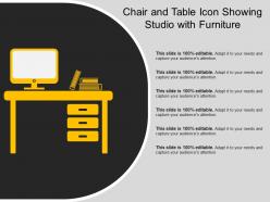 Chair and table icon showing studio with furniture