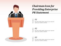 Chairman icon for providing enterprise pr statement