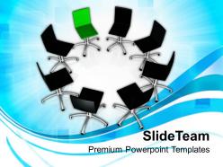 Chairs in circle leadership concept powerpoint templates ppt themes and graphics 0113