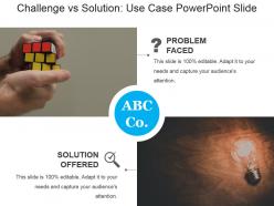 Challenge vs solution use case powerpoint slide