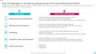 Challenges Achieving Objectives Financial Implementing Transformation Restructure Accounting