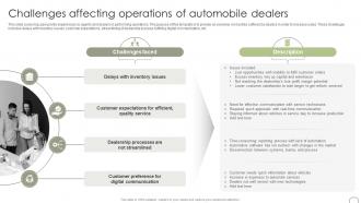 Challenges Affecting Operations Of Automobile Dealers Guide To Dealer Development Strategy SS