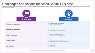 Challenges And Actions For Small Capital Business