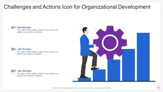 Challenges And Actions Icon For Organizational Development
