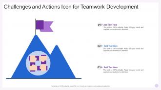 Challenges And Actions Icon For Teamwork Development