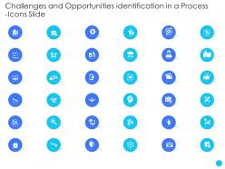 Challenges and opportunities identification in a process icons slide ppt themes