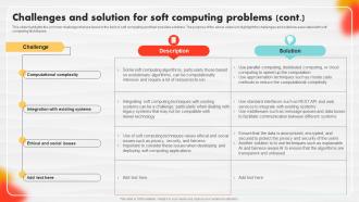 Challenges And Solution For Soft Computing Problems Soft Computing Captivating Slides