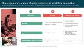 Challenges And Solution Of Adopting Business Workflow Process Improvement Strategies