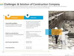 Challenges And Solution Of Construction Company Limited Ppt Powerpoint Presentation Portfolio