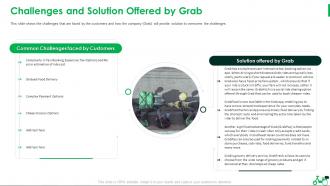 Challenges And Solution Offered By Grab Grab Investor Funding Pitch Deck