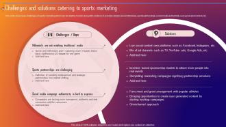 Challenges And Solutions Catering To Sports Marketing Improving Sporting Brand Recall Through Sports MKT SS V