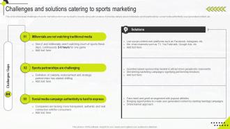 Challenges And Solutions Catering To Sports Marketing Management Guide MKT SS