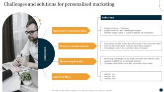 Challenges And Solutions For Personalized Marketing One To One Promotional Campaign