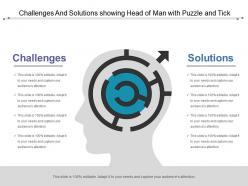 Challenges and solutions icon showing human mind as maze with arrow