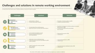 Challenges And Solutions In Remote Working Environment