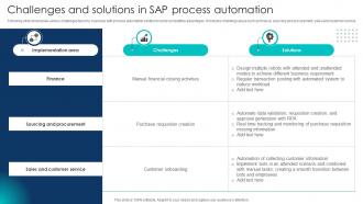 Challenges And Solutions In SAP Process Automation