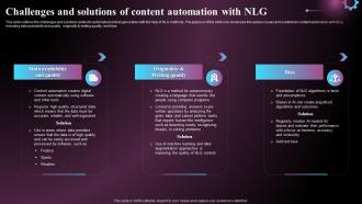 Challenges And Solutions Of Content Automation With NLG