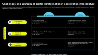 Challenges And Solutions Of Digital Transformation In Construction Infrastructure