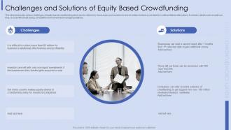 Challenges And Solutions Of Equity Based Crowdfunding