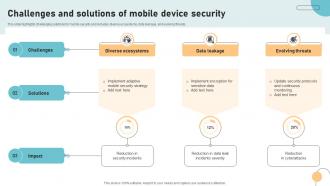 Challenges And Solutions Of Mobile Device Security